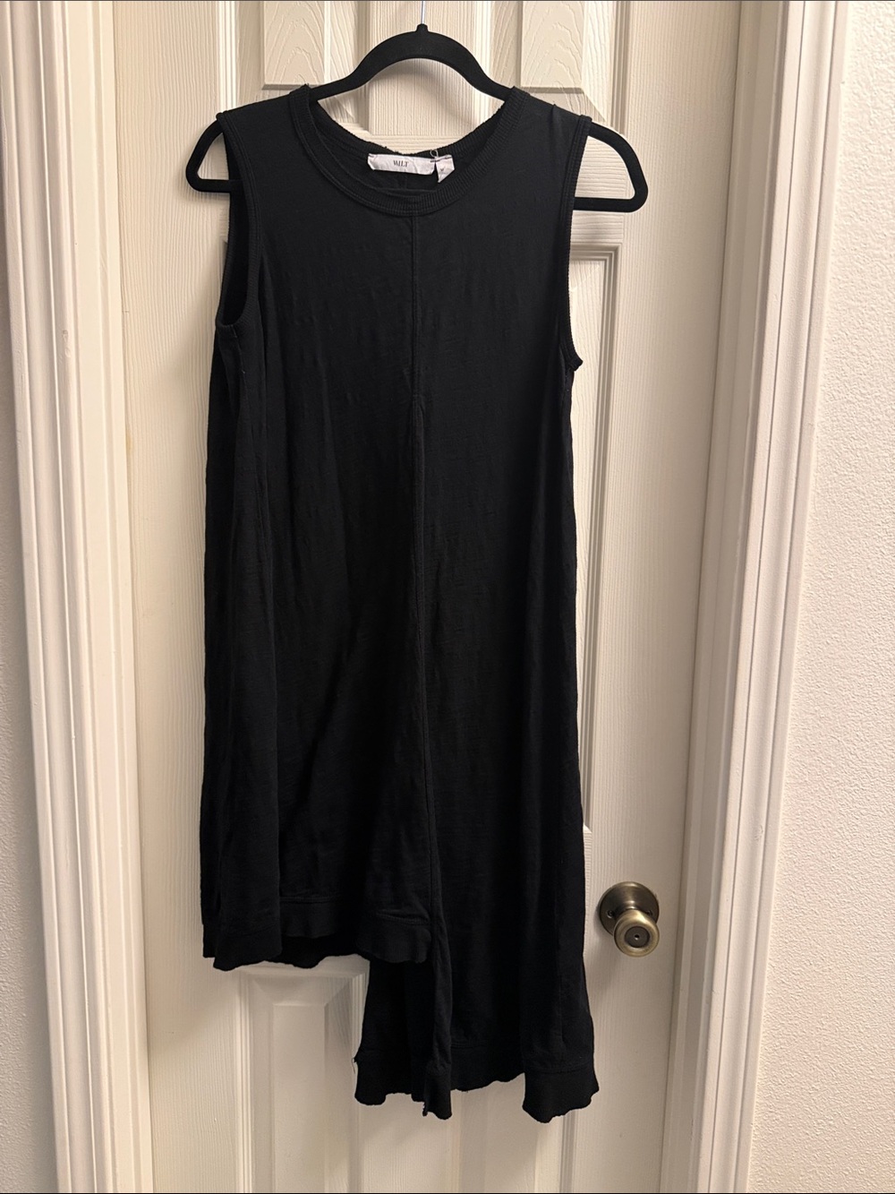Wilt Black Ribbed Sleeveless Tank Dress